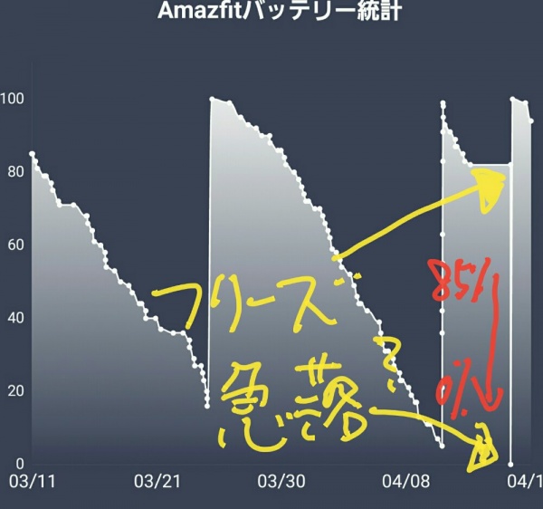 #AmazFit 謎のフリーズと復活